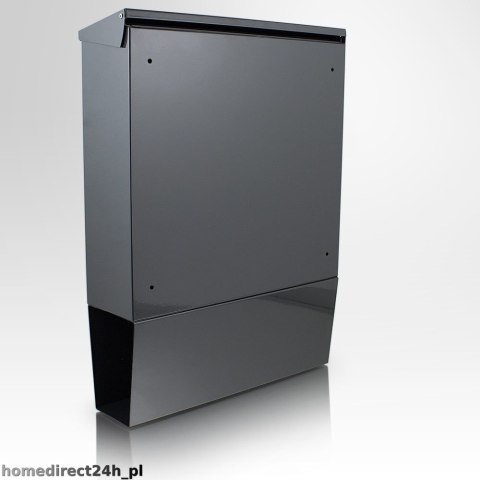 GRAFITOWA STALOWA SKRZYNKA NA LISTY POCZTOWA SOLIDNA NAŚCIENNA