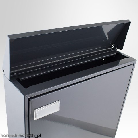 GRAFITOWA STALOWA SKRZYNKA NA LISTY POCZTOWA SOLIDNA NAŚCIENNA