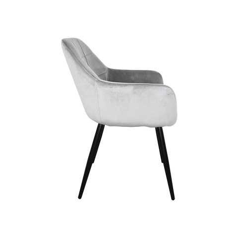 JASNO-SZARY ZESTAW KRZESEŁ Z WELURU KOMPLET 2 SZTUKI NOWOCZESNE STYLOWE