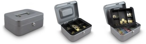 Metalowa kasetka BITUXX – do przechowywania i transportu pieniędzy oraz bilonu