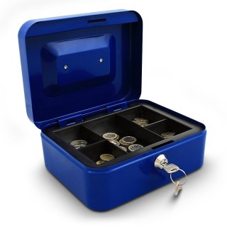 KASETKA NA PIENIĄDZE 20 CM BITUXX NIEBIESKA ZAMYKANA NA KLUCZ