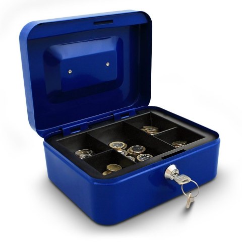 KASETKA NA PIENIĄDZE 20 CM BITUXX NIEBIESKA ZAMYKANA NA KLUCZ