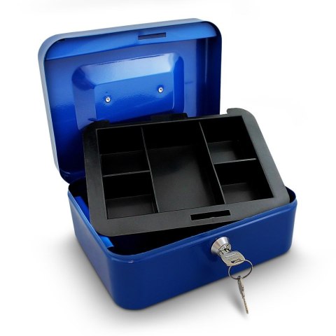 KASETKA NA PIENIĄDZE 20 CM BITUXX NIEBIESKA ZAMYKANA NA KLUCZ