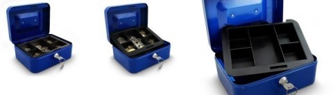 KASETKA NA PIENIĄDZE 20 CM BITUXX NIEBIESKA ZAMYKANA NA KLUCZ