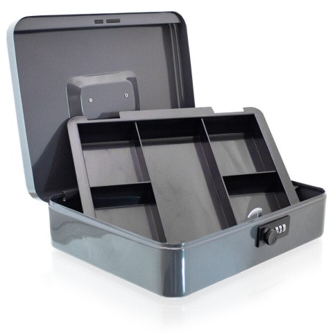 Metalowa Kasetka BITUXX 30 cm – Do Gotówki, Bilonu i Dokumentów z Zamkiem Szyfrowym