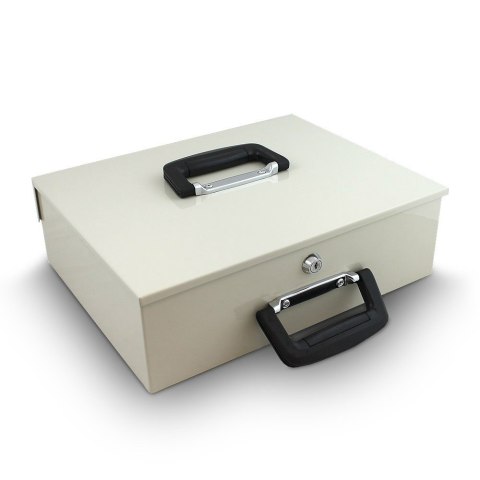 Metalowa Kasetka Transportowa BITUXX – Jasnoszara, Do Przechowywania Bilonu