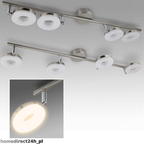 LAMPA DUŻA NOWOCZESNA LED RING 4 LED 20 W STAL NIERDZEWNA