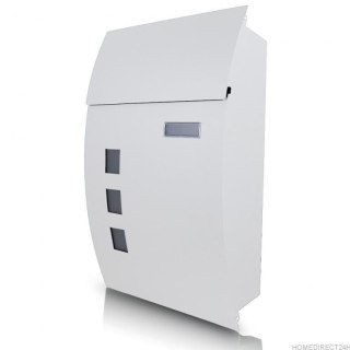 NAŚCIENNA SKRZYNKA POCZTOWA NA LISTY PÓŁOKRĄGŁA BIAŁA METALOWA