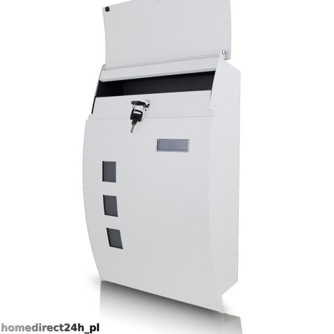 NAŚCIENNA SKRZYNKA POCZTOWA NA LISTY PÓŁOKRĄGŁA BIAŁA METALOWA