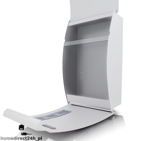 NAŚCIENNA SKRZYNKA POCZTOWA NA LISTY PÓŁOKRĄGŁA BIAŁA METALOWA