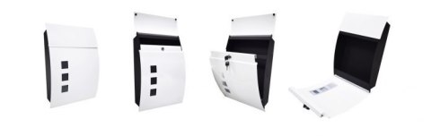 NAŚCIENNA SKRZYNKA POCZTOWA NA LISTY PÓŁOKRĄGŁA BIAŁA METALOWA