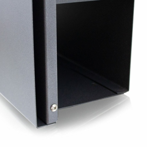 Nowoczesna Skrzynka na Listy POST z Gazetnikiem – Grafitowa, Zamykana Skrzynka Pocztowa na Listy, Gazety i Ulotki