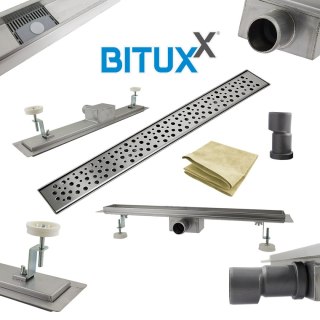 Bituxx Odpływ Liniowy Prysznicowy 100 cm – Stal Nierdzewna z Syfonem i Maskownicą – Durabilny Odpływ Podłogowy