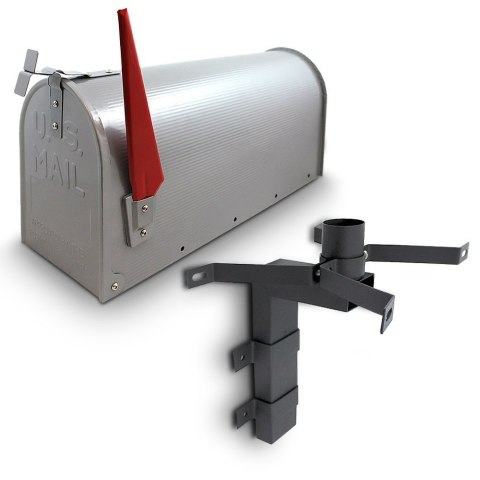 Bituxx Skrzynka Pocztowa w Stylu Amerykańskim Srebrna – Ścienna Skrzynka na Listy z Ruchomą Flagą