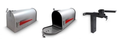 Bituxx Skrzynka Pocztowa w Stylu Amerykańskim Srebrna – Ścienna Skrzynka na Listy z Ruchomą Flagą