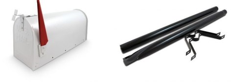 ORYGINALNA SKRZYNKA NA LISTY POCZTOWA AMERYKAŃSKA BIAŁA + SŁUPEK