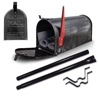 ORYGINALNA SKRZYNKA POCZTOWA NA LISTY AMERYKAŃSKA RETRO + SŁUPEK