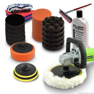 Bituxx Zestaw do Polerowania Samochodu z Profesjonalną Polerką 1500 W – Kompletny Kit Akcesoriów do Lakieru