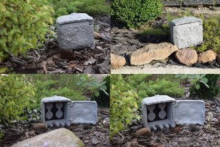 PRZEDŁUŻACZ OGRODOWY IMITACJA KAMIENIA 4 GNIAZDA SIWY KAMIEŃ DO OGRODU