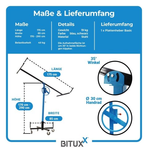 Podnośnik do płyt gipsowych i dachowych Biuxx udżwig do 75kg
