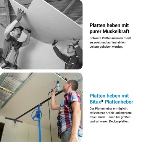 Podnośnik do płyt gipsowych i dachowych Biuxx udżwig do 75kg