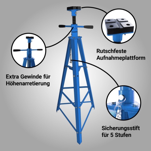 Podstawki Samochodowe BITUXX 2T – Regulowane Podpory Kobyłki Stalowe pod Auto (1 szt.)