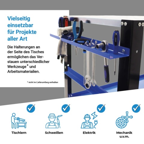 Profesjonalny stół warsztatowy/spawalniczy BITUXX na kółkach o nośności 250 kg – mobilny roboczy do spawania i montażu