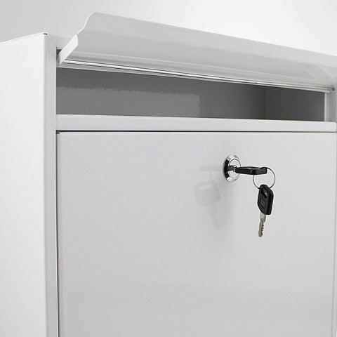 bituxx Skrzynka Pocztowa na Listy Biała – Biała połyskowa skrzynka pocztowa