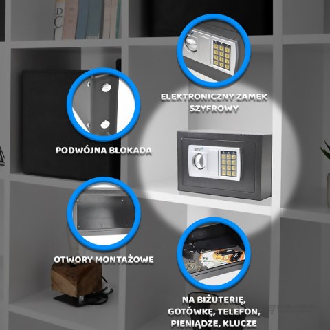 SEJF DOMOWY Z ZAMKIEM SZYFROWYM NA DROBIAZGI PIENIĄDZE OSZCZĘDNOŚCI