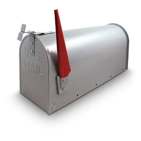 SKRZYNKA POCZTOWA NA LISTY AMERYKAŃSKA USA SREBRNA ZE SŁUPKIEM