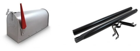 SKRZYNKA POCZTOWA NA LISTY AMERYKAŃSKA USA SREBRNA ZE SŁUPKIEM