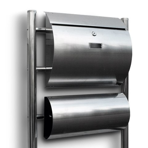 SKRZYNKA POCZTOWA NA LISTY ZE STOJAKAMI WOLNOSTOJĄCA STAL INOX