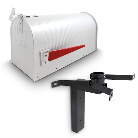 SOLIDNA SKRZYNKA NA LISTY POCZTOWA AMERYKAŃSKA BIAŁA Z UCHWYTEM