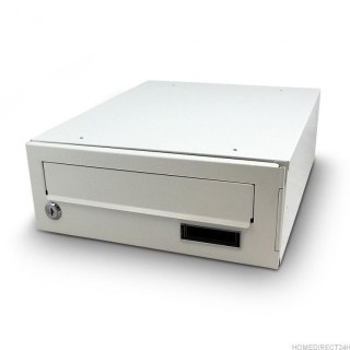 SZARA STALOWA SKRZYNKA NA LISTY POCZTOWA DO WMUROWANIA SOLIDNA