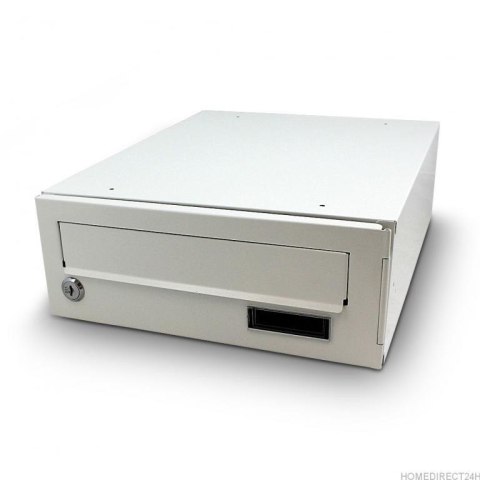 SZARA STALOWA SKRZYNKA NA LISTY POCZTOWA DO WMUROWANIA SOLIDNA