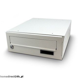 SZARA STALOWA SKRZYNKA NA LISTY POCZTOWA DO WMUROWANIA SOLIDNA