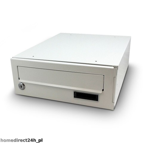 SZARA STALOWA SKRZYNKA NA LISTY POCZTOWA DO WMUROWANIA SOLIDNA