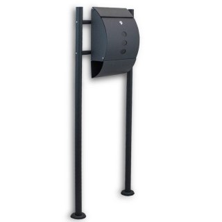 Nowoczesna skrzynka pocztowa z gazetnikiem BITUXX grafitowa półokrągła poczta na stojaku