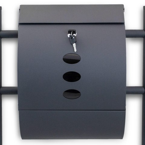 Nowoczesna skrzynka pocztowa z gazetnikiem BITUXX grafitowa półokrągła poczta na stojaku