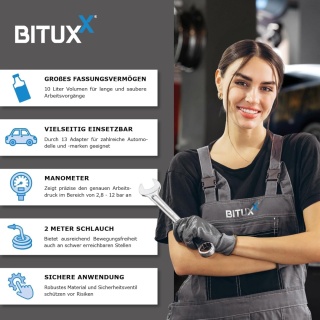 BITUXX uniwersalny 10 L pneumatyczny przyrząd do nalewania oleju przekładniowego – pompa napełniająca do wlewania oleju