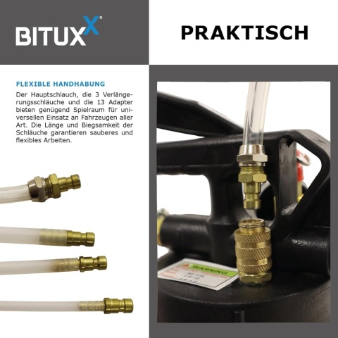 BITUXX uniwersalny 10 L pneumatyczny przyrząd do nalewania oleju przekładniowego – pompa napełniająca do wlewania oleju