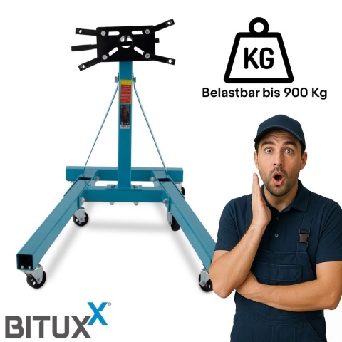 Belka do silnika Stojak do montazu skrzyni do 900kg BITUXX obrotowy na kołach