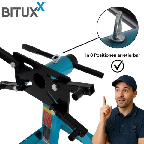 Belka do silnika Stojak do montazu skrzyni do 900kg BITUXX obrotowy na kołach