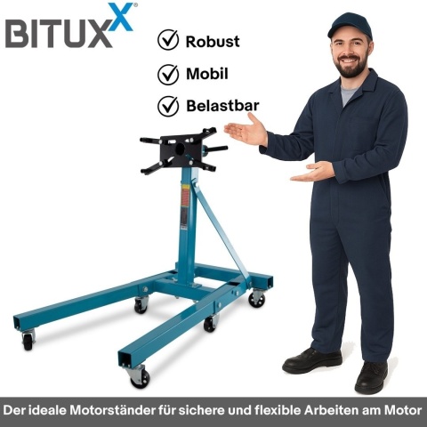 Belka do silnika Stojak do montazu skrzyni do 900kg BITUXX obrotowy na kołach