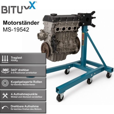 Belka do silnika Stojak do montazu skrzyni do 900kg BITUXX obrotowy na kołach