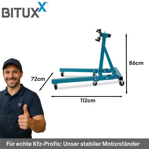 Belka do silnika Stojak do montazu skrzyni do 900kg BITUXX obrotowy na kołach