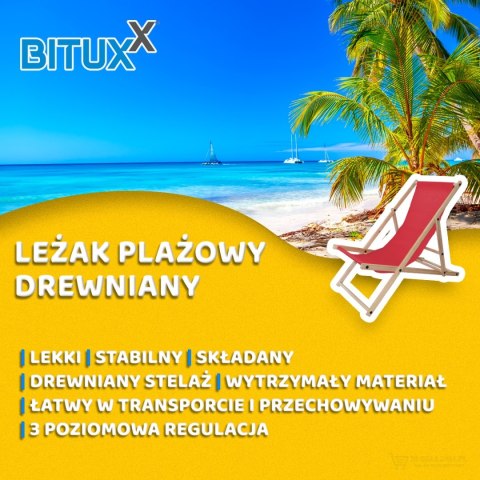 CZERWONE SKŁADANE KRZESŁO PLAŻOWE LEŻAK KEMPINGOWY OGRODOWY UNIWERSALNE