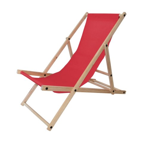 CZERWONE SKŁADANE KRZESŁO PLAŻOWE LEŻAK KEMPINGOWY OGRODOWY UNIWERSALNE