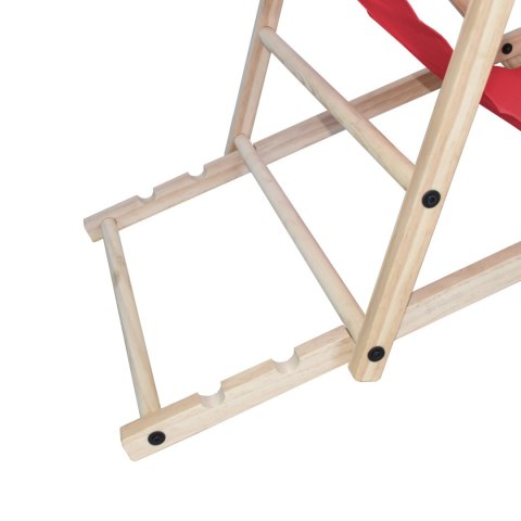 CZERWONE SKŁADANE KRZESŁO PLAŻOWE LEŻAK KEMPINGOWY OGRODOWY UNIWERSALNE