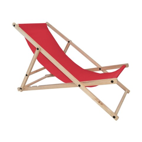 CZERWONE SKŁADANE KRZESŁO PLAŻOWE LEŻAK KEMPINGOWY OGRODOWY UNIWERSALNE
